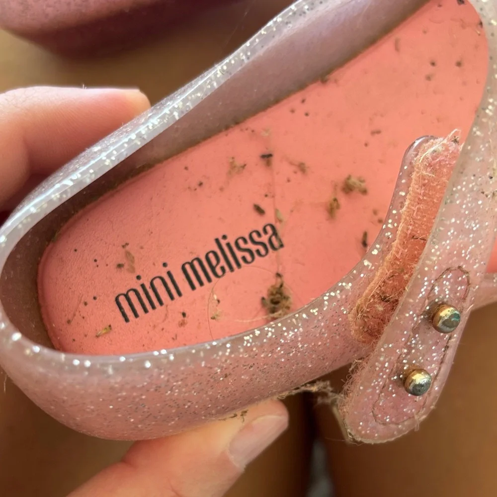 Mini Melissa Sparkling Pink Floral Kids Shoes - Picture 6 of 7